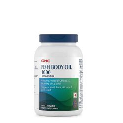 GNC Fish Body Oil Cap 1000 mg, Omega-3 Supplement, 90 Softgel
