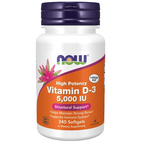 Now Vitamin D-3 5000 IU – 240 Softgels