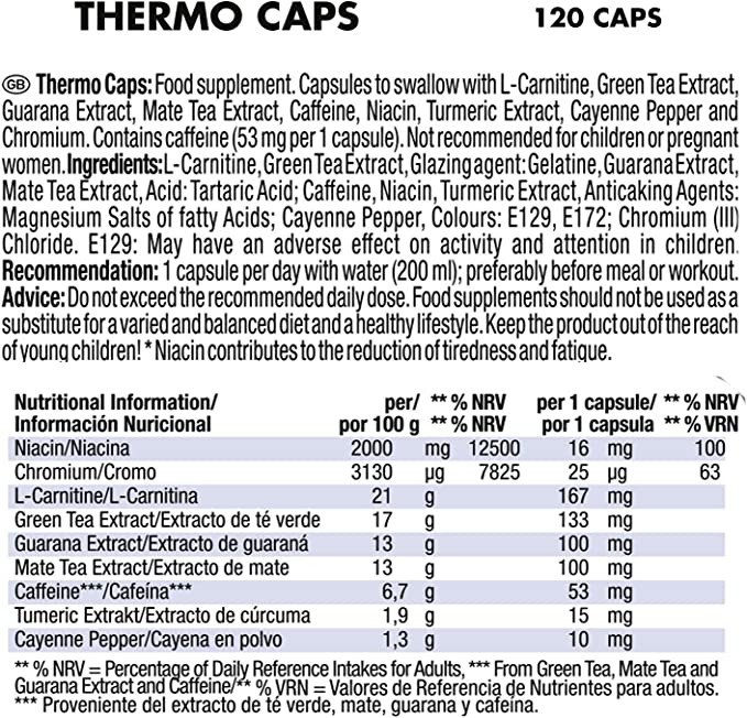 weider thermo caps facts