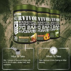 Warzone Survivor Essential Amino Acids 7G EAA - 300 Grams - 30 Servings