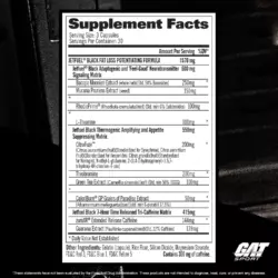 GAT Jetfuel Black Fat Burner facts